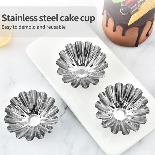 20 st non-stick muffinsformar i rostfritt stål, multifunktionella bakformar för pudding