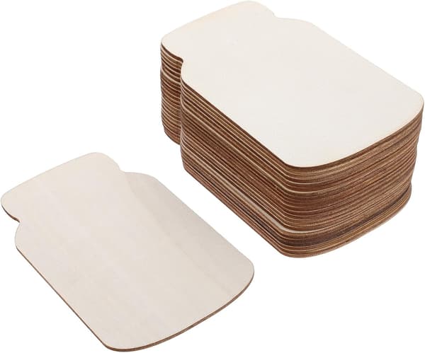 24 stk. Uferdige Tre Mason Jar Pynt DIY Tomme Treplater