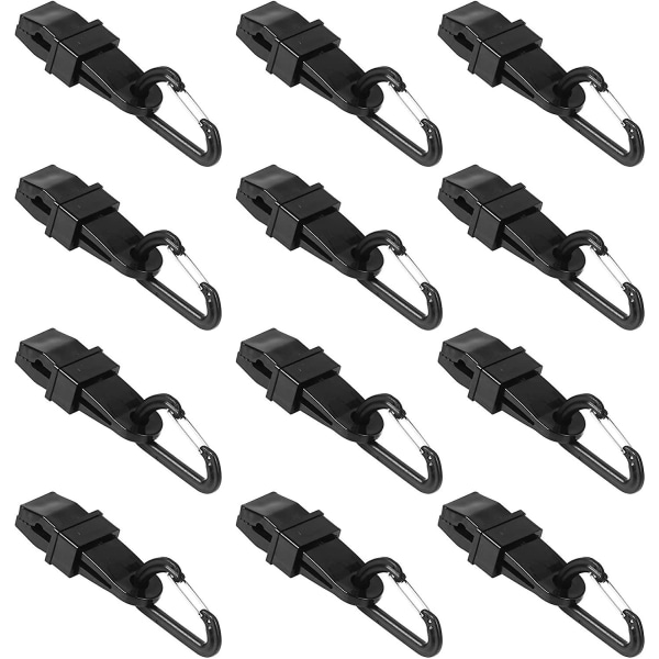 12 Set Tarp Clamps With Black D Carabiner