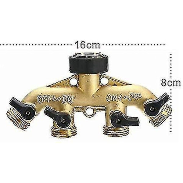 4-tie Brass-puutarha Letkun Jakaja Hanan Venttiili