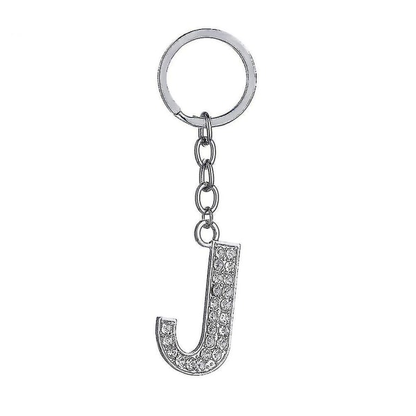 Yksinkertainen tyylikäs kirjain avaimenperä metallinen strassit avaimenperä aakkoset avaimenperä laukku riipus charmia syntymäpäivälahja (S-kirjain)