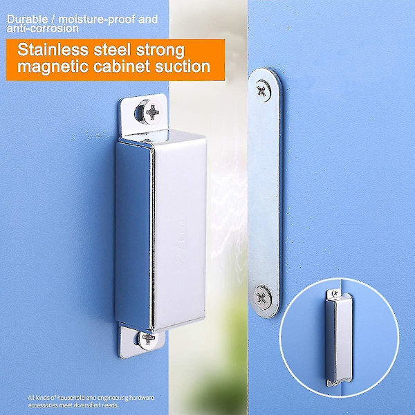 Magnetisk Dörrfäste Magnetiska Dörrfästen För Skåp, Dörrmagneter, Medium (4st-silver)