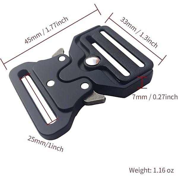 Metal Spænde Taktisk Bælte Heavy-duty-clip Hurtigudløsningsspænde (2 stk)