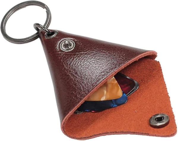 Guitar Picks Holder Trekantformet Læder Pick Opbevaringspose