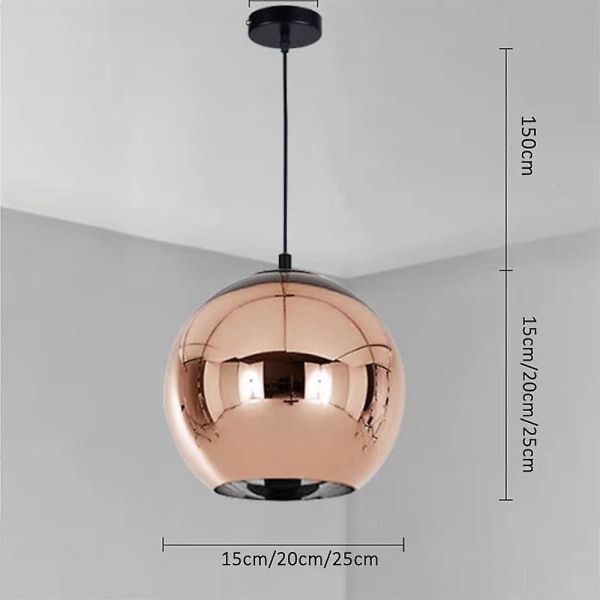 Led pendant lys Rose Gold Globe køkkenø lys