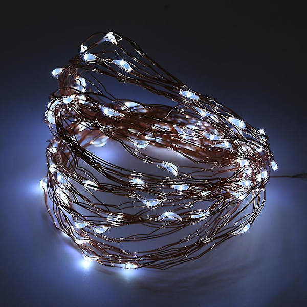 Solcelled Varmt Hvid 10m 100LED Kobbertråd Udendørs Feelygter