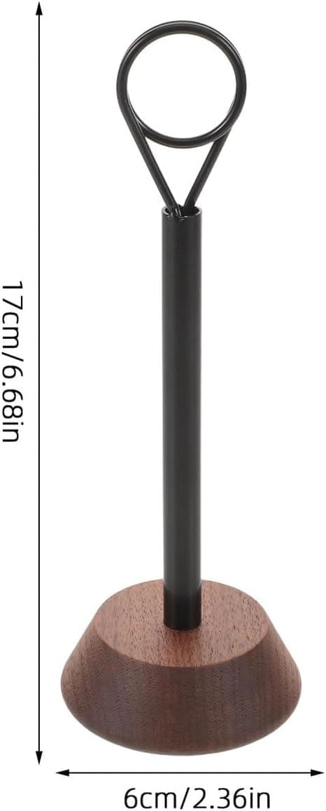 Rustik träbas memo-hållarklämma med trådfotostativ, bordsnummerkortklämma