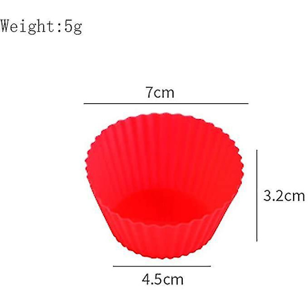 24 stk. Silikon Cupcake Bageforme, 6 Farver Genanvendelige Forme