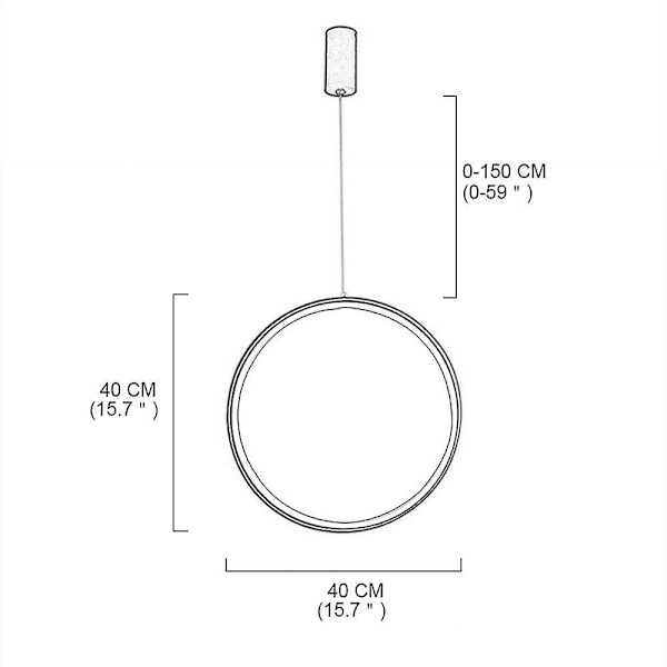 40cm Sirkel Design Hengelampe Aluminium Led Moderne