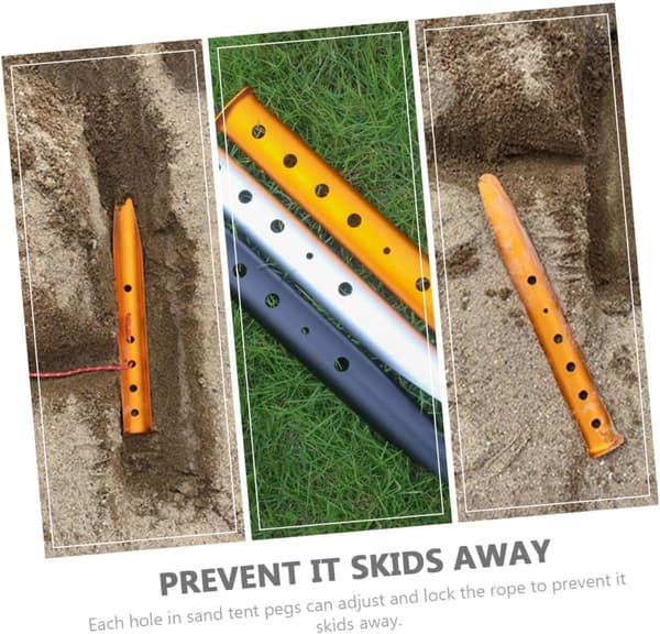 3 stk bærbare 31 cm slitesterke sandplugger teltplugger utendørs camping teltplugger