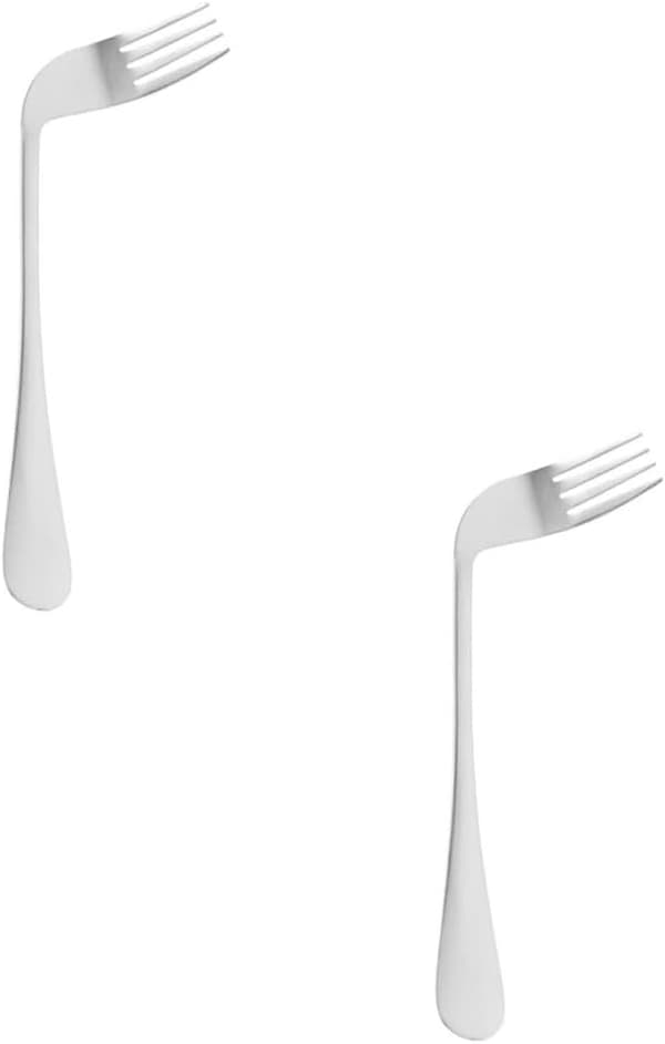 2 stk buet gaffel for eldre pasienter Vinklet spisebestikk Selvmating Bestikk for eldre mann