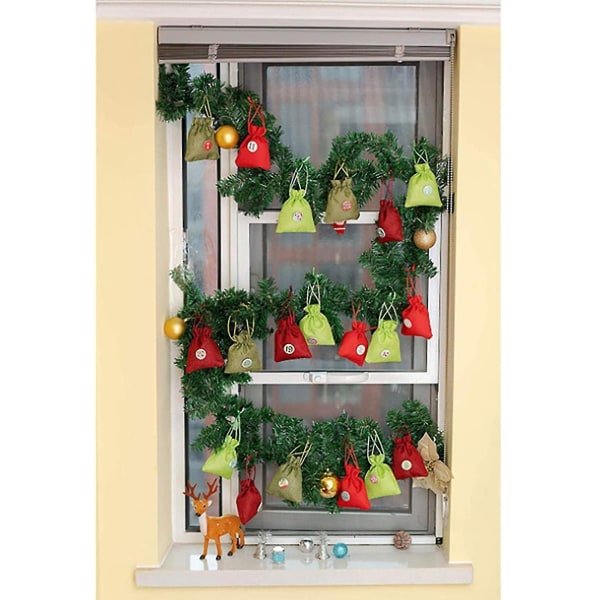 DIY Julekalenderpose med klistremerker - Fyllbare poser