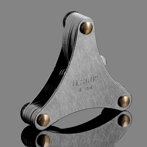 Rustfrit Stål Us Skrue Pitch Gauge 51 stk Tråd Blade 60 Grader 4-84 Tråd Måling Gage