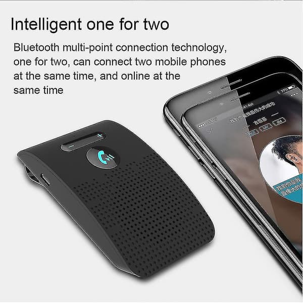 Bluetooth-bilsats Trådlös Bluetooth4.2 Högtalartelefon Handsfree Bilsats Solskyddsklipp