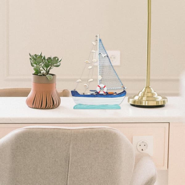 Seilbåtmodell i middelhavsstil, stor skallbåtpynt