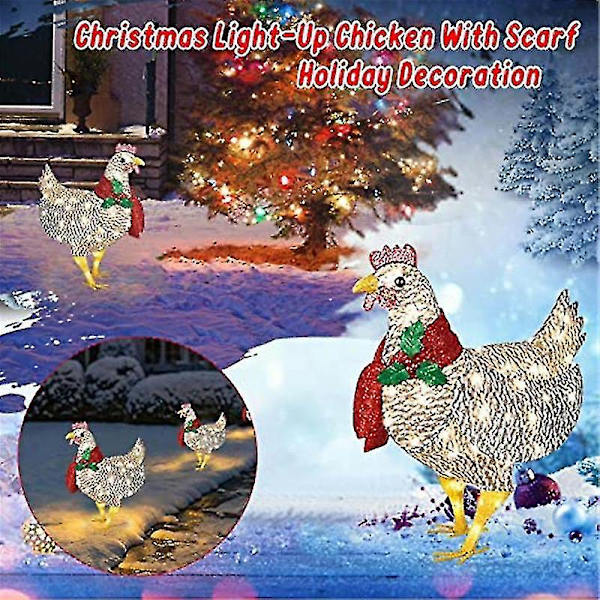 Havefigur til haven med LED-lys - Julepynt til udendørs