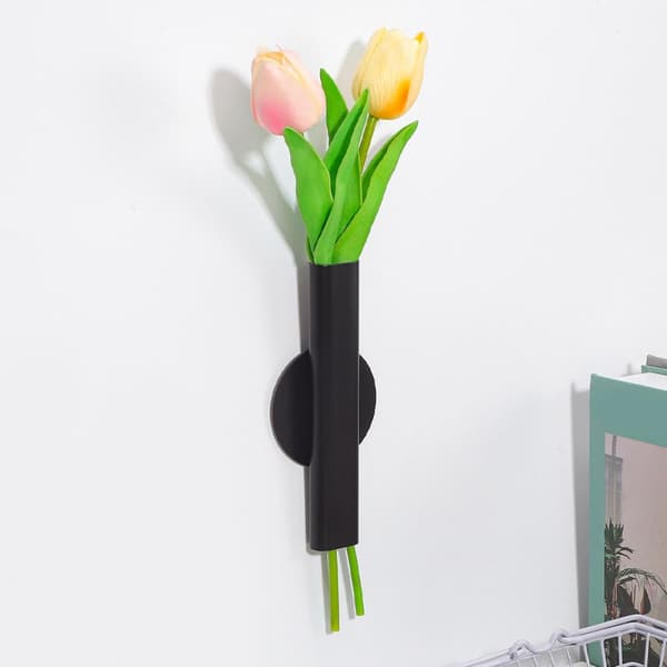2 st Väggblomma Metallvas Väggmonterad Minirör 5.9x3.1in