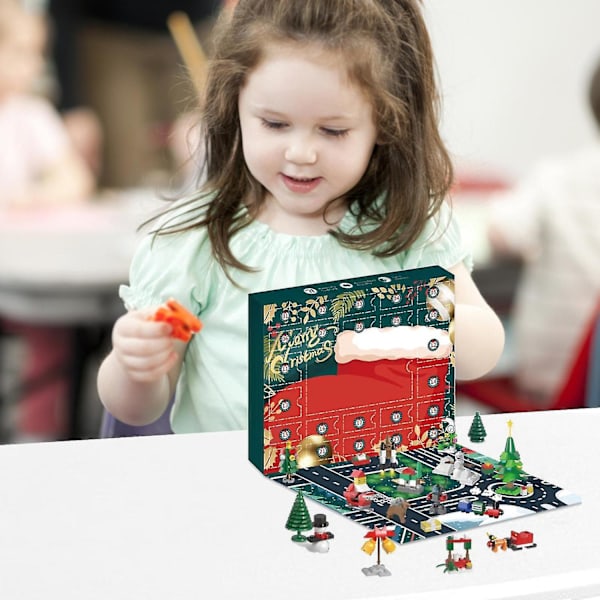Julekalender Bygade Byggeklodser Blind Box 24 Dages Nedtælling Kalender Puslespil
