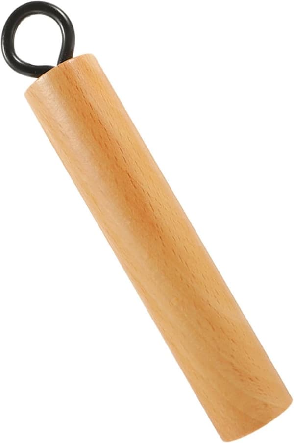 Avtakbart grytehåndtak med ergonomisk design, tre- og jernmateriale
