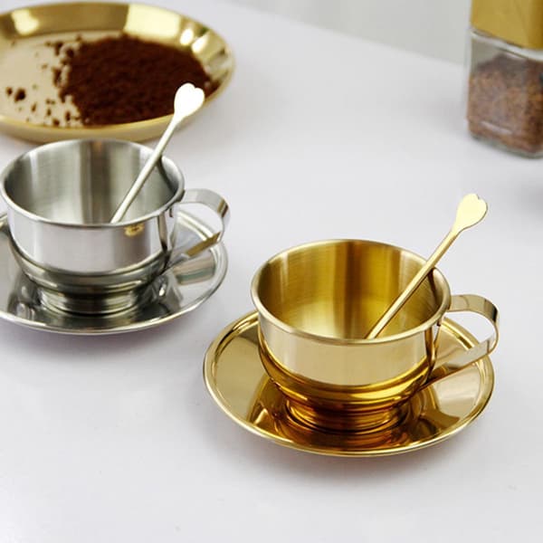 Kaffekop Tekop Rustfrit Stål 175ml Letvægts Modedesign Kreativt Enkelt Design