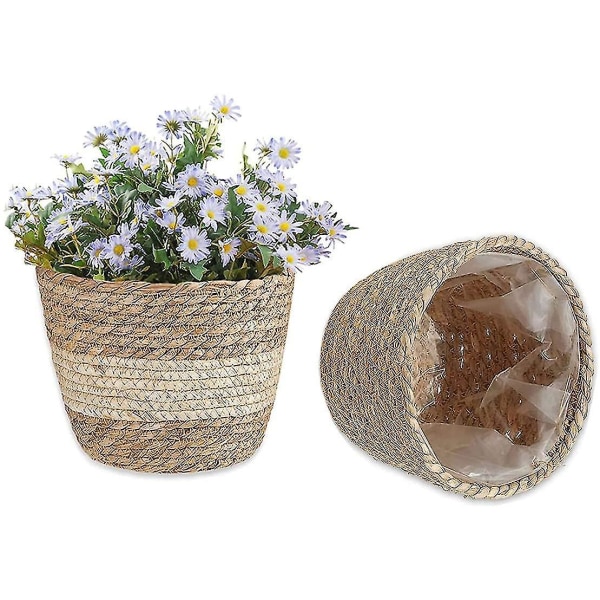 Sjögräs Planterkorg 2-pack Handvävda Blomkrukor