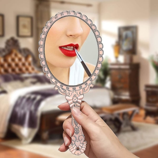 Vintage handhållen spegel, små söta handhållna dekorativa speglar