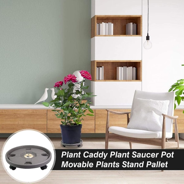 Rund urtepotte-rullende stativ Kraftig mobil plantestativ med universelle  hjul indendørs eller udendørs fe66 | Fyndiq