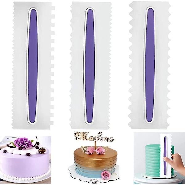Kaka Icing Smoother, 4 stycken Kakskrapor, Fondantspatlar, Plastkaka