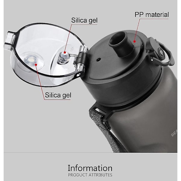 Urheiluväkipullo Suora Juoma Infuusio 500ml Kannettava Vihreä