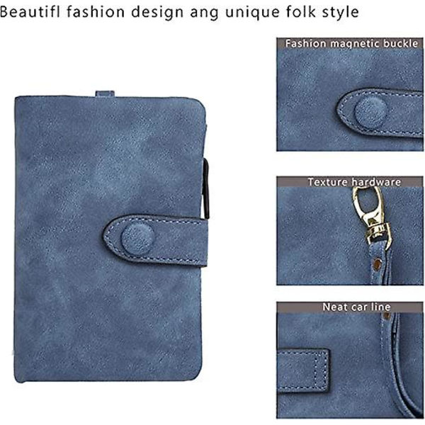 Kvinders Lille Bifold Clutch Pung Slank PU Læder Håndledsrem Håndtaske Damer Lynlås Penge Organiseringsmøntpung Med ID-Kortsvindue