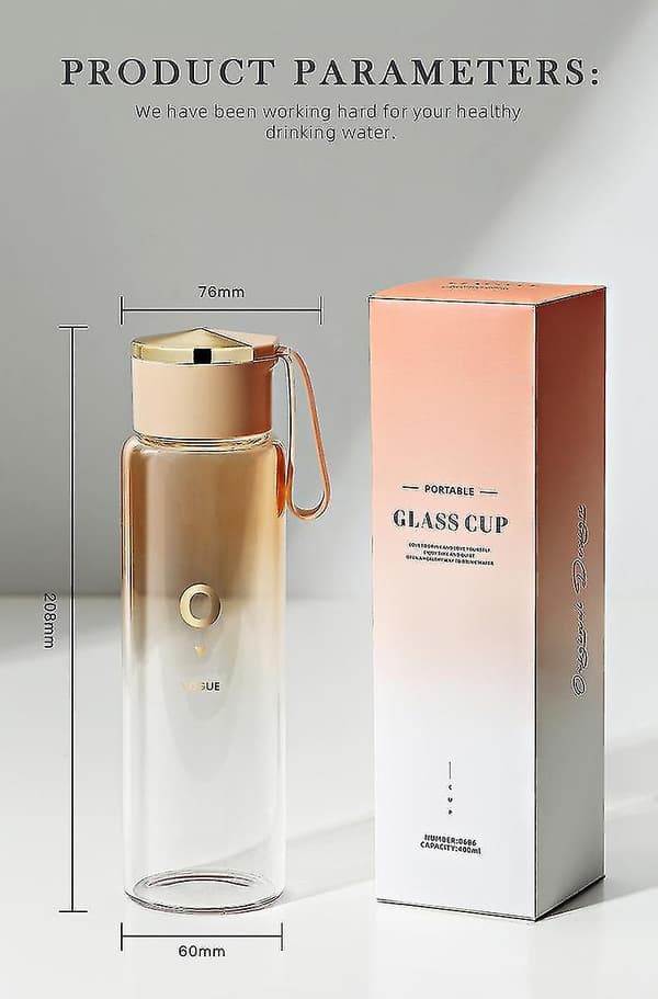 Lyxig Glasvattenflaska med Gradienter 400ml Blå