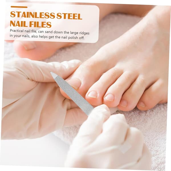 8 stk. neglefilsæt i rustfrit stål, manicureværktøj, dobbeltsidede neglebuffere, borekit