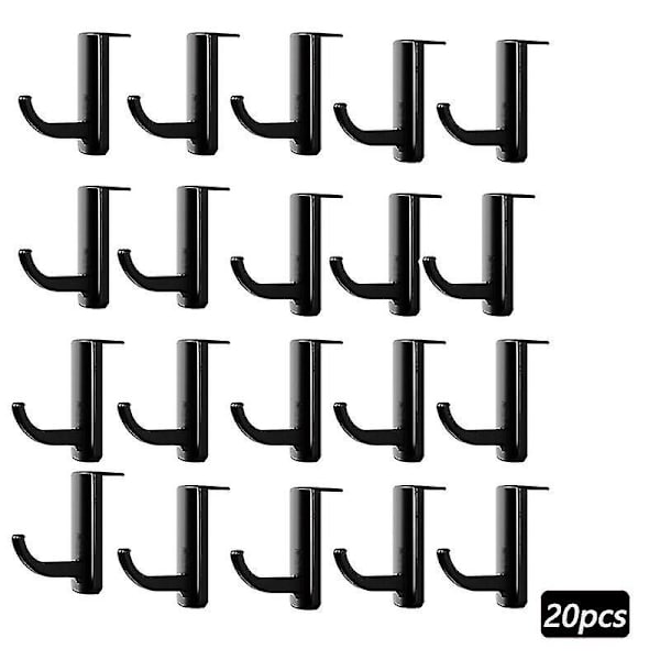 Universal Høretelefon Stativ Vægmontering Headset Hanger Klæbende Øretelefon Holder Stativ Øretelefon Display Stativ Krog Headset Tilbehør Hook Black 20pcs