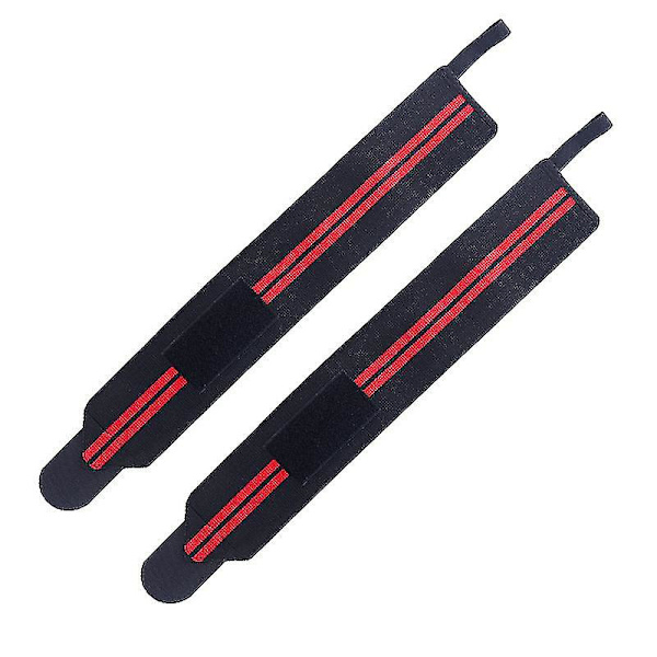 Power Weight Lifting Handleddsbandage Gym Träning Remmar Handstöd (svart+röd)(1st)