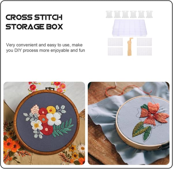Broderitråd Organizerboks for Bruddmotstand med 36 Flyttbare Rom Sysett