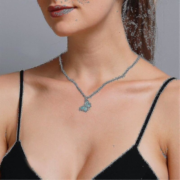Mode Fjärilshänge Halsband Armband Set Smyckesset För Kvinnor Charm Drop Armband Bröllopssmycken Festpresenter