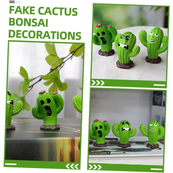 Mini Resin Håndverk Dekorasjoner Mini Kaktus Potteplanter Mini Figurer Dekorasjon