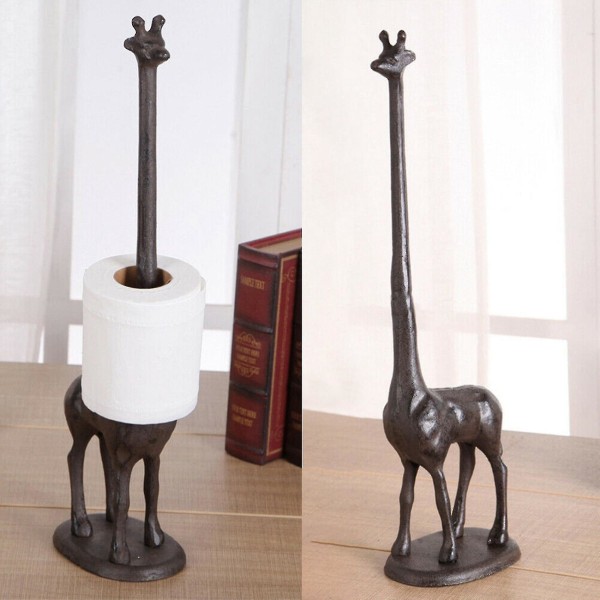 Stort toalettpapirholder i støpejern Giraff, frittstående, bad/stueoppbevaring Giraff-yuhao