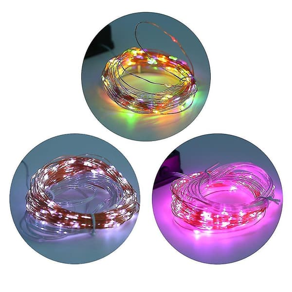 10m Pitkä 100 LED:n Kuparilanka Valot 8 Tilaa Koti String Valo