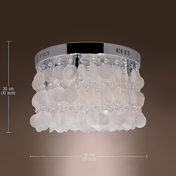 4-ljus 40 cm Kristall Mini Flush Mount Lampor Metall Krom