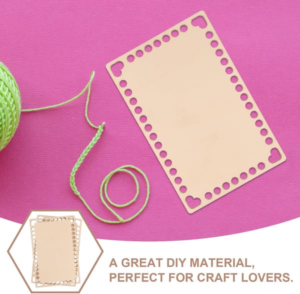 Träkorgbotten för virkning 2st DIY Väskvävningsbottnar Hantverksmaterial