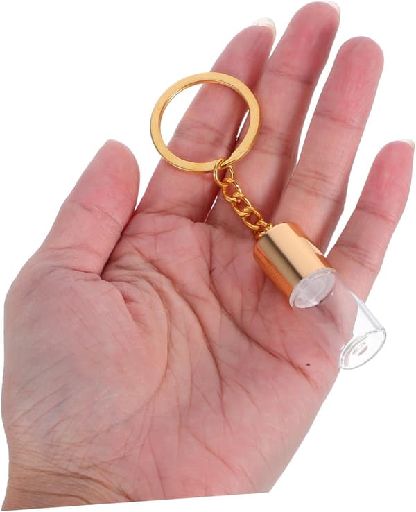 Mini Glasflaskor Nyckelring Set 4st – Tom Parfymflaska Skruvlock
