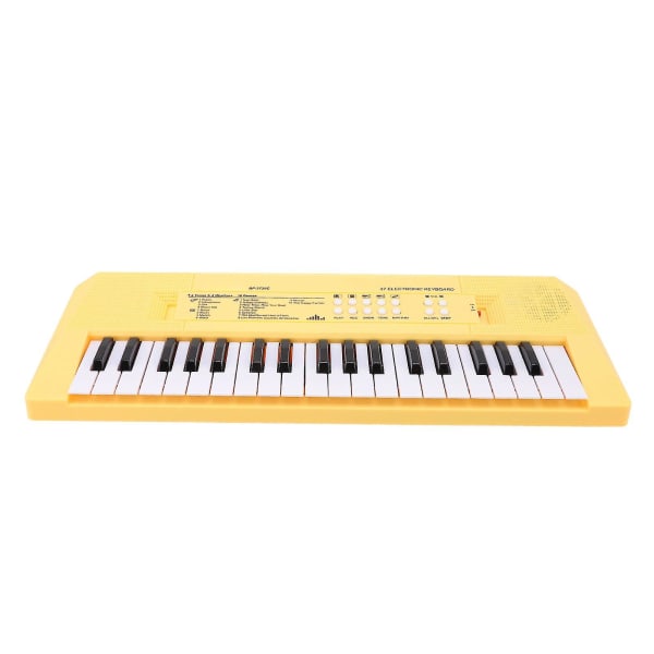 Elektronisk Klaver Keyboard Børn 37 Taster Keyboard Klaver Uddannelsesmæssigt Legetøj Med Mikrofon Gul Yellow