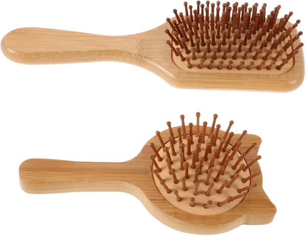 2 st bambuhårborste naturlig borstmassage utredningsborste