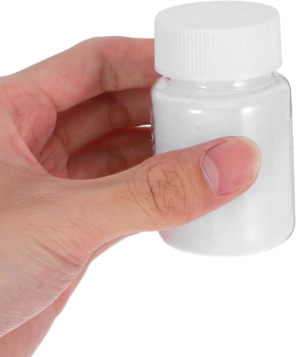 2 flaskor dockflockningspulverkit, vitt naturmaterial med enkel applicering