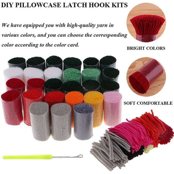 Latch Hook Kits DIY Rainbow Cushion Cross Stitch Arts Kit
