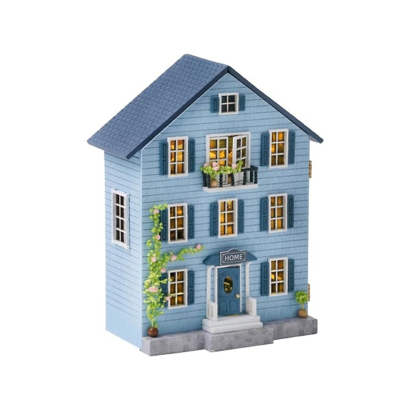 Mini söt dockhus Stuga Modell Vän Födelsedagspresent Montering av leksakssatser