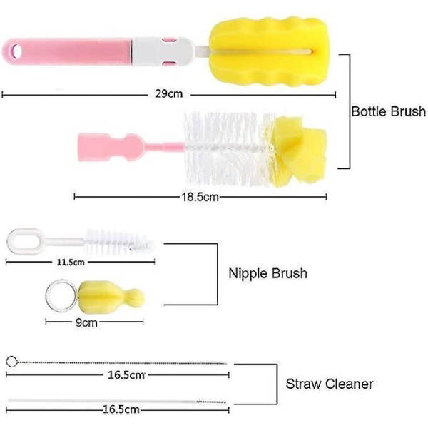 Bebisflaska Borst Rengöringsverktyg Spjut Nippel Flaska Borst
