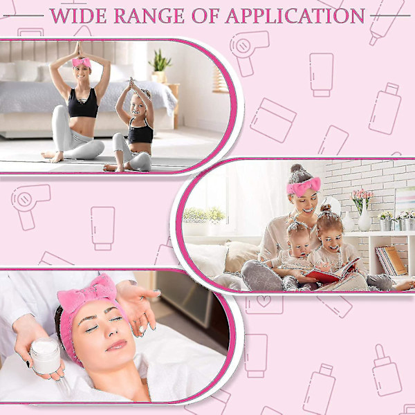 Knutat Hårband Rosa Mjuk Makeup Sammet Spa Elastisk