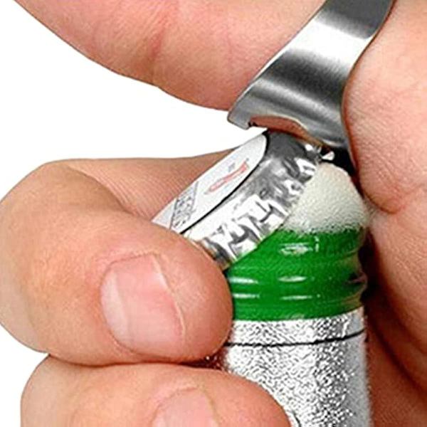 Monshop Ring Flaskeåbner Mini Flaskeåbner Ring Fingerringe Flaskeåbner - Rustfrit Stål 22mm